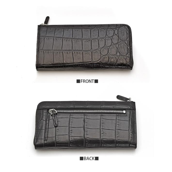 【新品未使用】マットクロコダイル　L字ファスナー 長財布 クロコダイル L字ファスナー 長財布 マット 本革 レザー 小物 鰐革