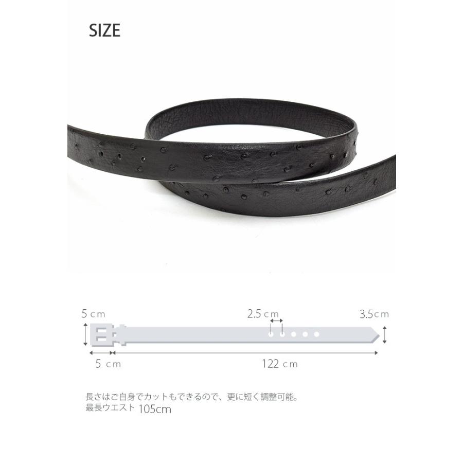 RRL風 TORNADO MART 高級ダチョウ革 ベルト オーストリッチ ベルト 長尺 無双 ロングサイズ【最大105cm】 幅