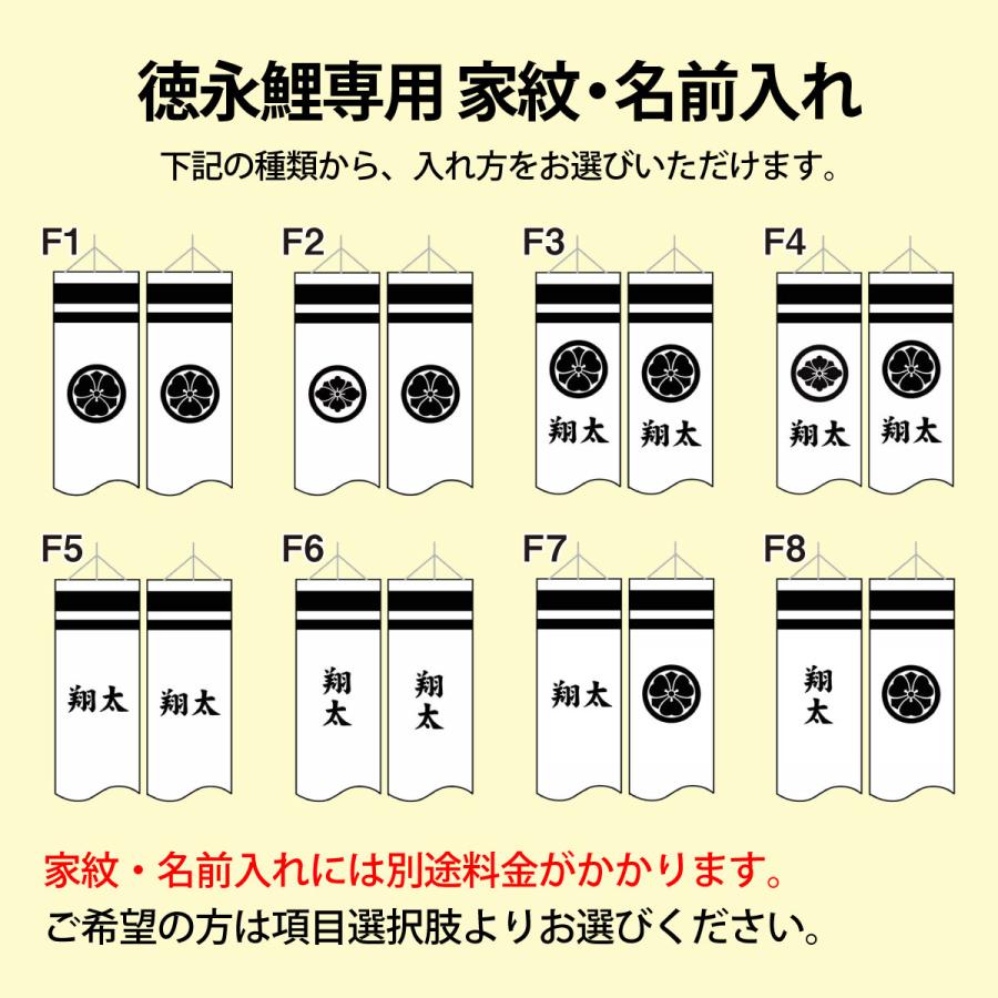 【100周年記念祭】こいのぼり 徳永鯉 鯉のぼり 単品 10m 吉兆 飛龍吹流し 撥水加工 ポリエステルジャガード織生地 家紋・名前入れ可能 000-580_6