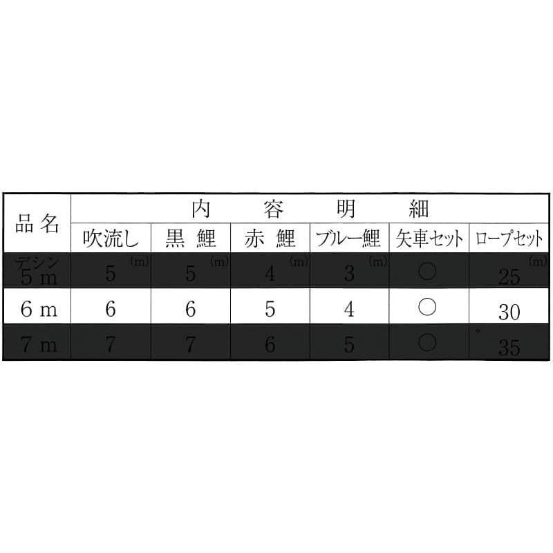 100周年記念祭】こいのぼり 旭鯉 鯉のぼり 庭園用 6m 6点セット