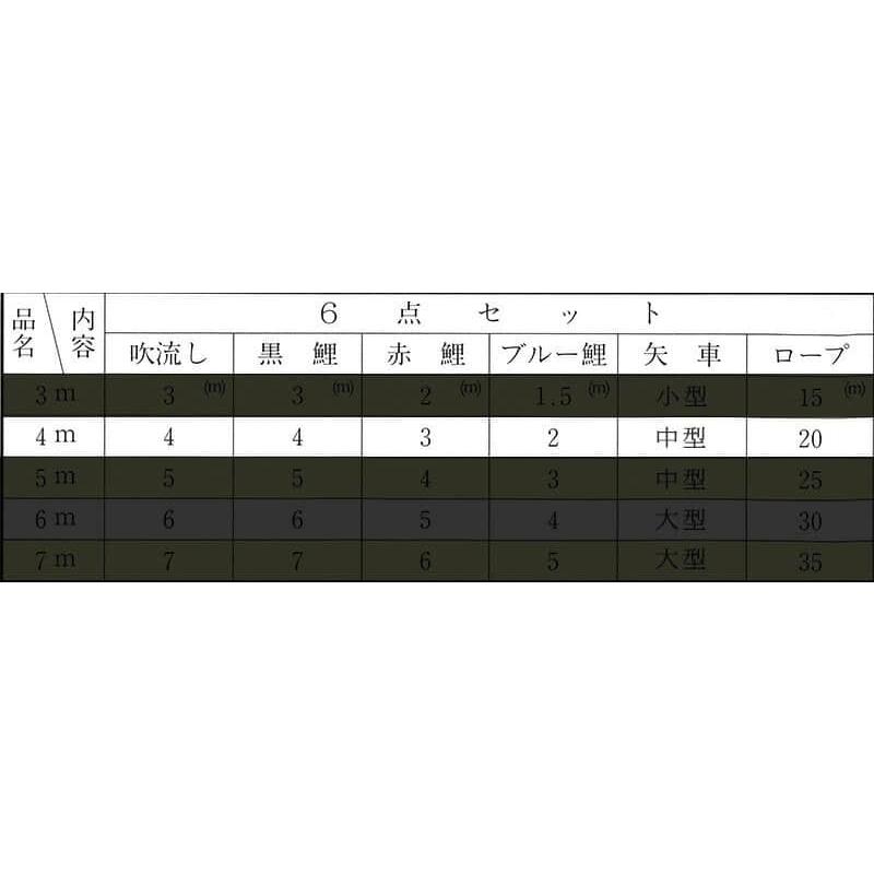 100周年記念祭】こいのぼり 旭鯉 鯉のぼり 庭園用 4m 6点セット