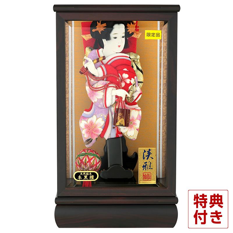 フジキ 【100周年記念祭】羽子板 初正月 ケース飾り 振袖金彩友禅 最