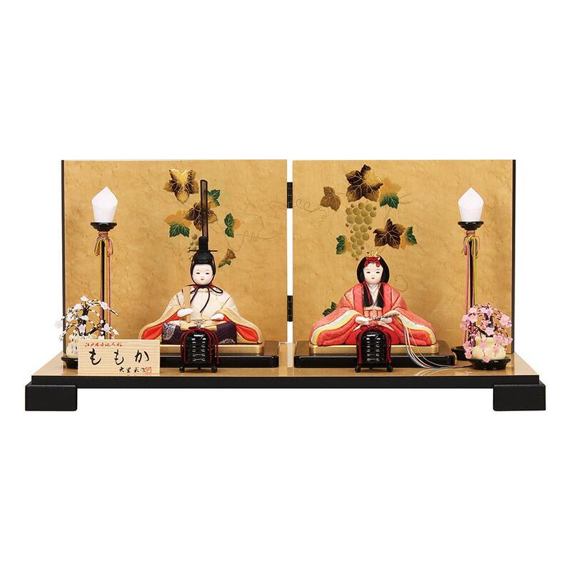 大里 彩作 江戸木彫りひな人形 雛人形,大里彩,ももか,木目込み,親王飾り,4H45-FT-221,ひな人形
