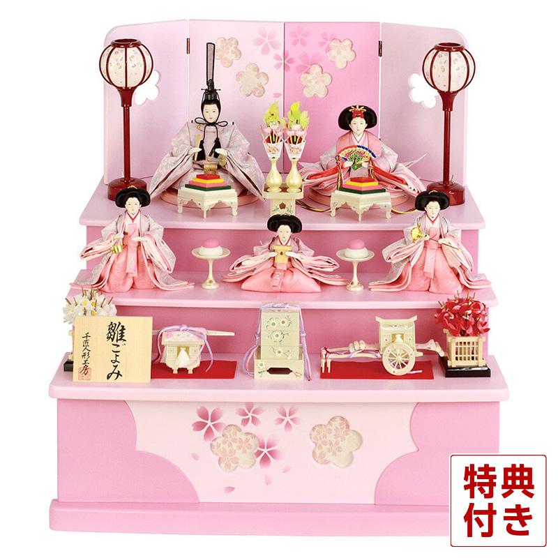 雛人形 道具 3段用 飾台幅90ｃｍ 木製30号六品揃道具 溜塗雪牡丹桜 雛人形 道具 3段用 飾台幅90cm 木製30号六品揃道具