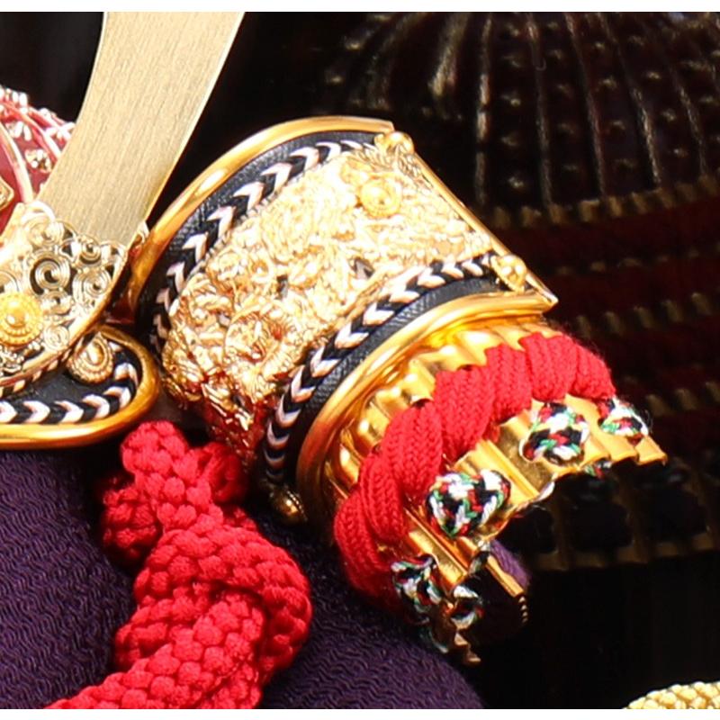 五月人形 コンパクト 兜収納飾り 兜飾り 雅峰作 正絹糸縅 5号 h025-fz