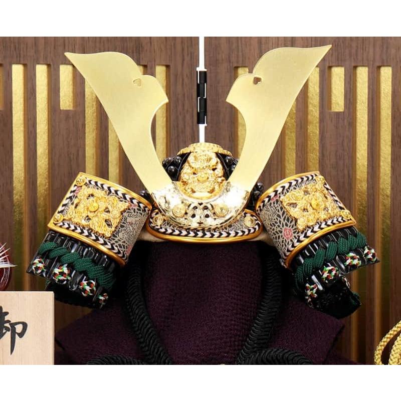 伝統　お洒落な＊五月人形 兜　平安雅峰作　小さめ　コンパクト収納 100周年記念祭】五月人形 コンパクト 兜収納飾り 兜飾り 雅峰作 黒小札