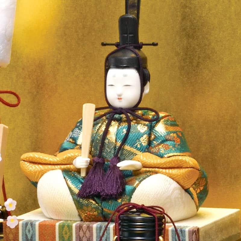 一秀 雛人形 コンパクト ひな人形 木目込人形飾り ケース飾り 親王飾り