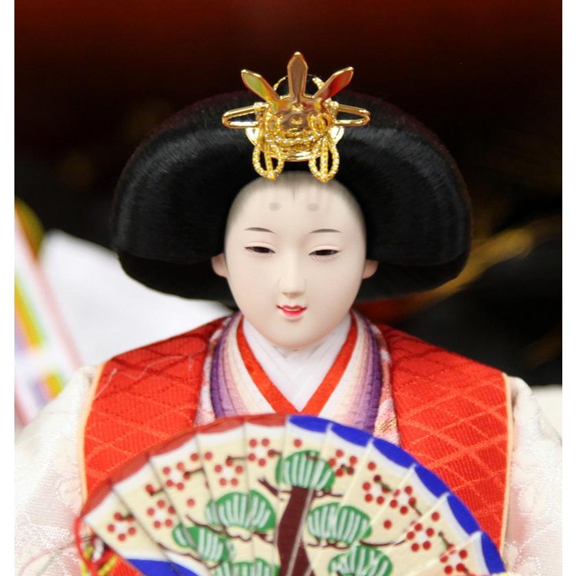 久月 雛人形 飾り方 三段 飯塚孝作 刺繍 木胴木手使用 駿河塗 h023-k