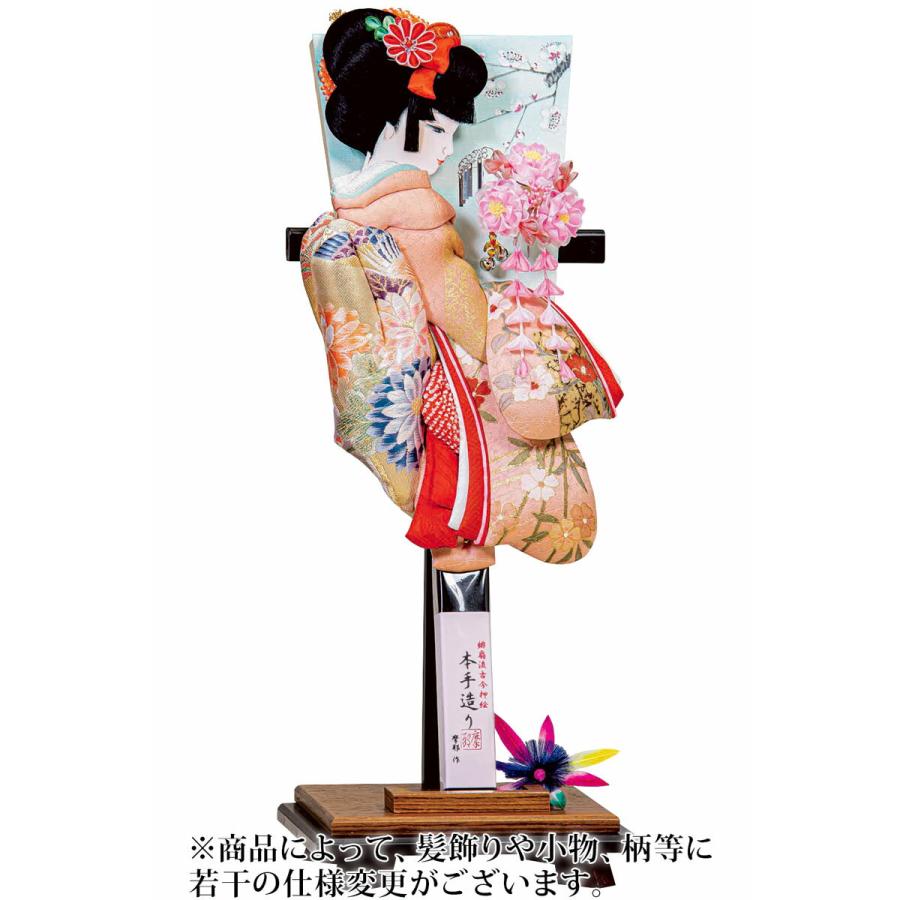 【値下げ】羽子板　ケース、台、立札付き　緋扇流古今押絵　摩耶作 値下げ】羽子板 ケース、台、立札付き 緋扇流古今押絵 摩耶作 ケース