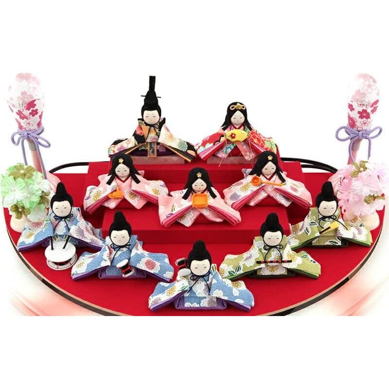 藤翁作 雛人形 コンパクト ひな人形 雛 ケース飾り 十人飾り 月の詩