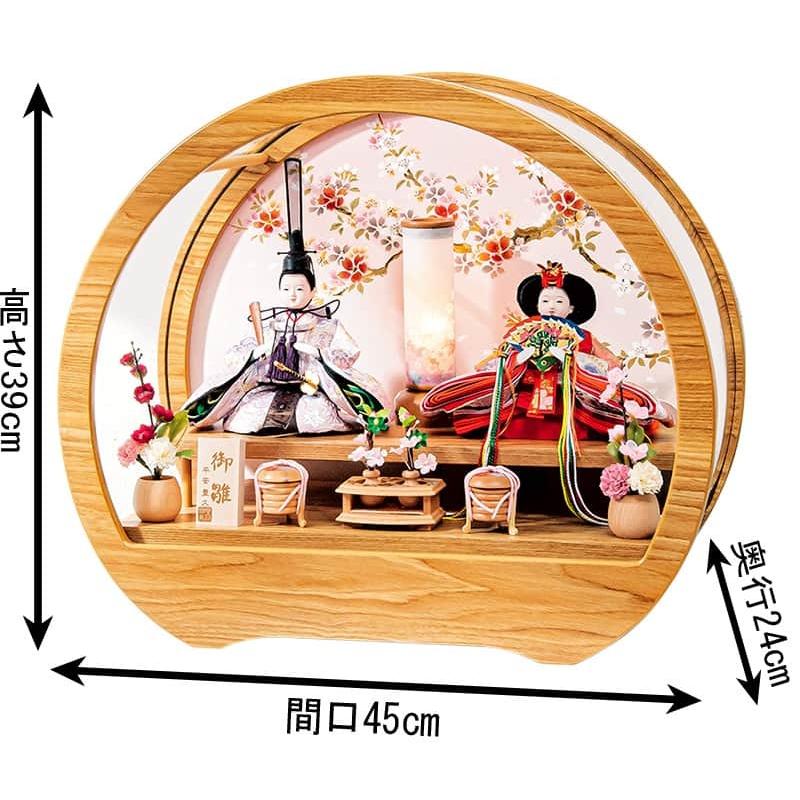 平安豊久　雛人形アクリルケース入り親王飾り・間口約５８×奥行約３２×高さ約３８㎝ 平安豊久 【100周年記念祭】雛人形 コンパクト ひな人形 ケース飾り