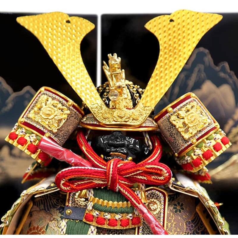 久月 【100周年記念祭】五月人形 鎧平飾り 鎧飾り 高床飾り 正絹萌黄裾 