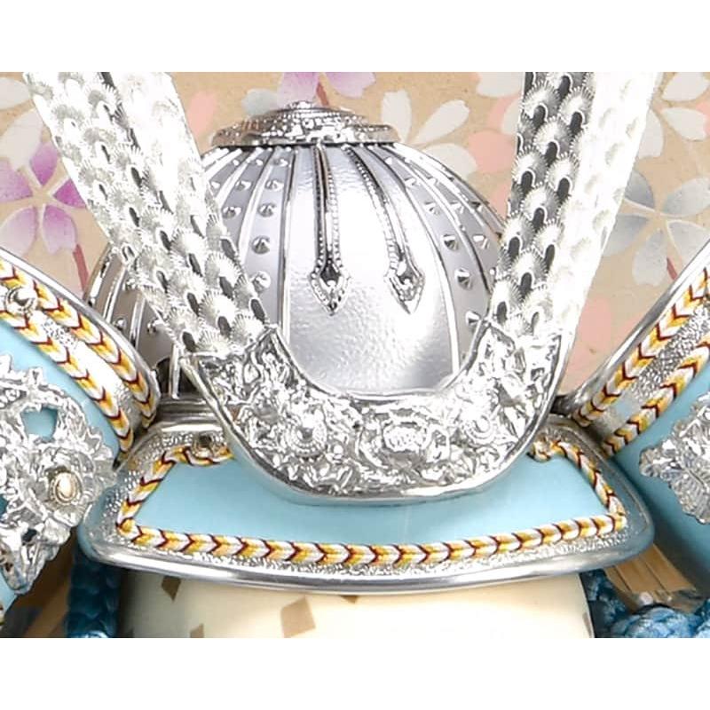 五月人形 コンパクト 豊久 兜ケース飾り 兜飾り 蓮 正絹縅 10号 h075-mo-525681 GG-202