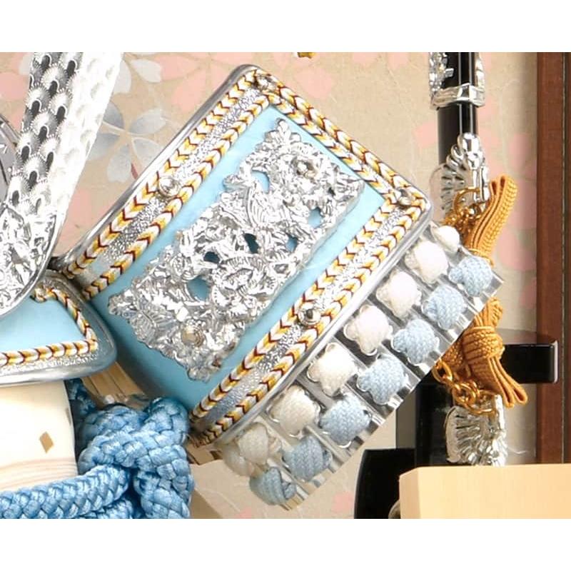 五月人形 コンパクト 豊久 兜ケース飾り 兜飾り 蓮 正絹縅 10号 h075-mo-525681 GG-202