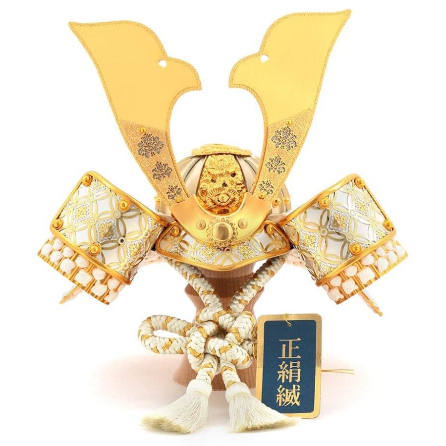 【100周年記念祭】五月人形 吉徳 兜収納飾り 兜飾り 楽 RAKU 7号 正絹縅 白金七宝 彫金牡丹大鍬 h045-yscp-536278_3