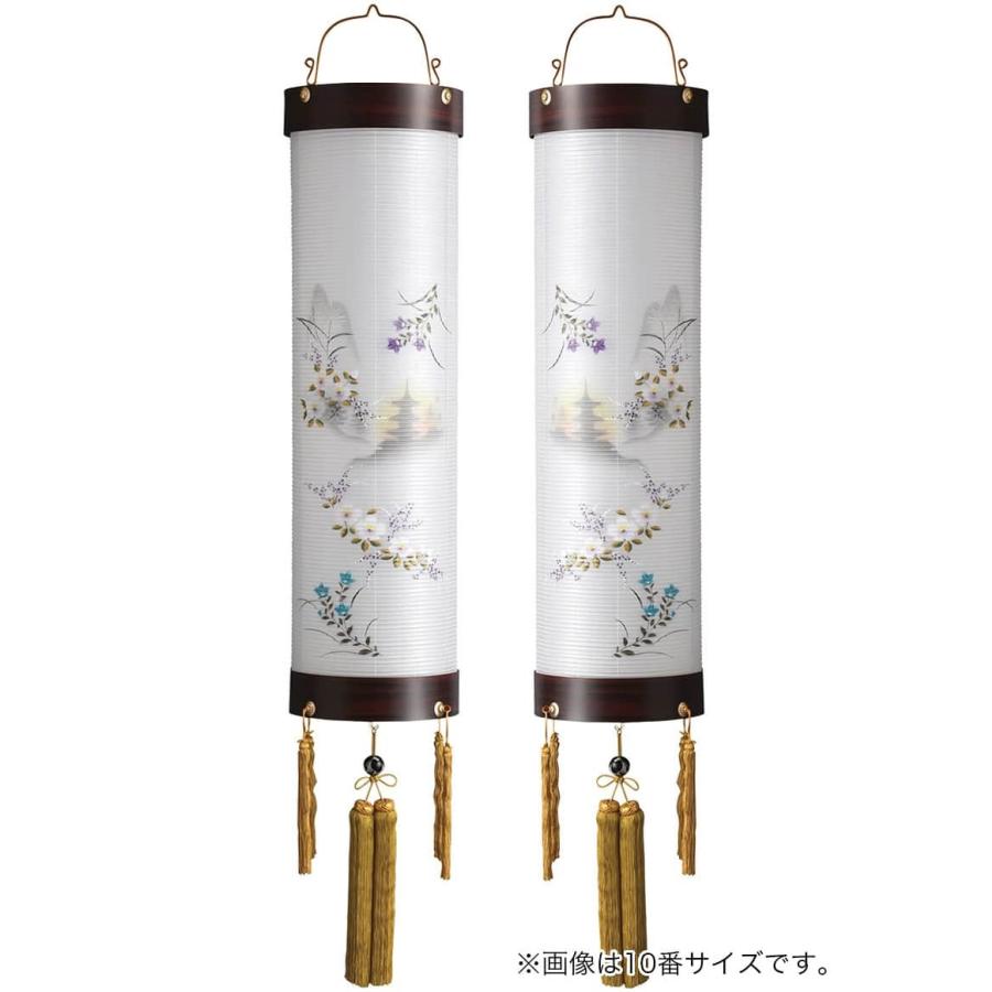 盆提灯 住吉 九番 桜調 はづき 桜調杢目 一対入 電気コード式 絹製 絹 