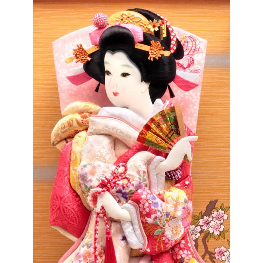 100周年記念祭】羽子板 久月 ケース飾り 秀香 金彩刺繍振袖 手描面相本 