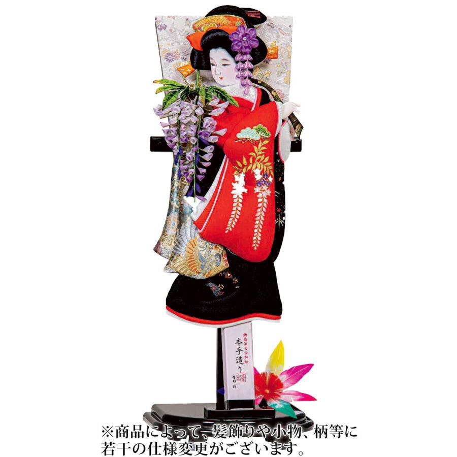 羽子板 平安豊久 単品 摩耶作 藤娘 緋扇流古今押絵 15号 受け台