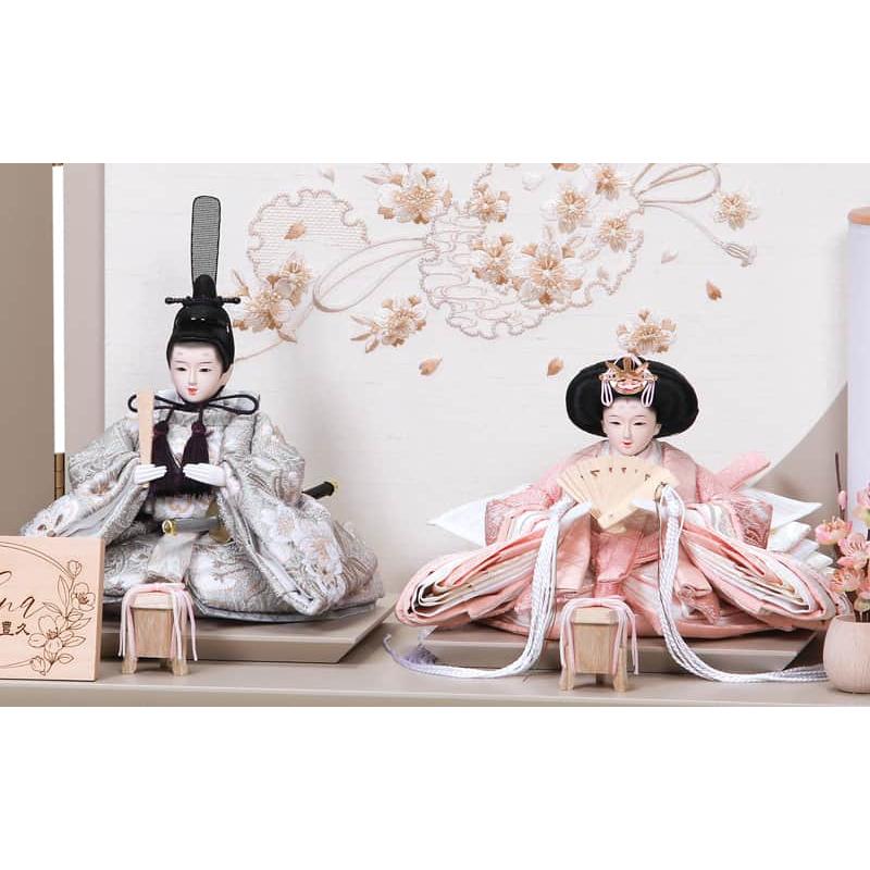 【100周年記念祭】雛人形 コンパクト 平安豊久 ひな人形 平飾り 親王飾り さな 小芥子親王揃 h083-mo-304463_2