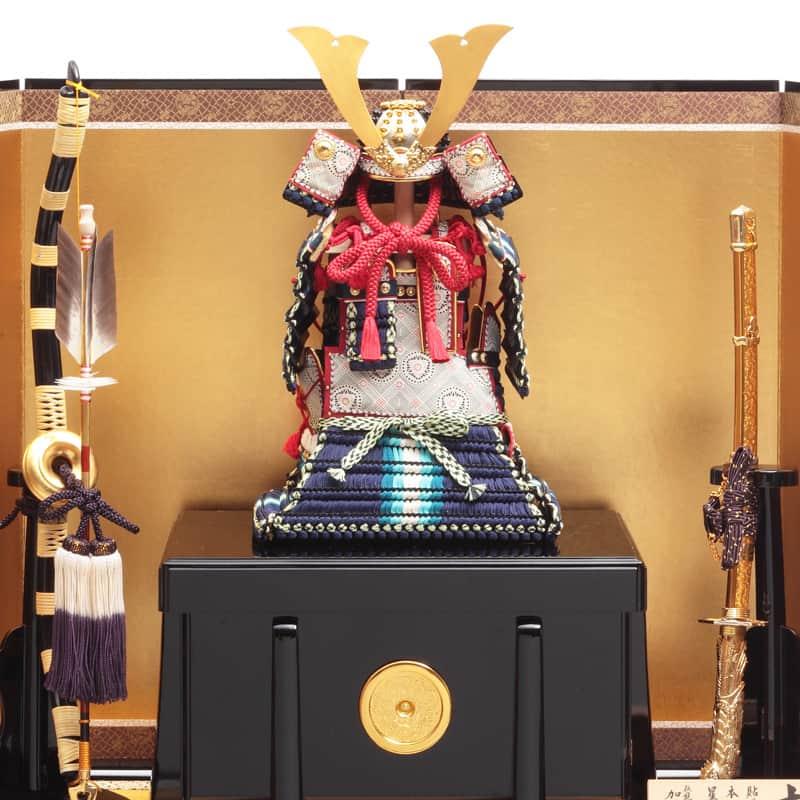 【100周年記念祭】五月人形 久月 鎧平飾り 鎧飾り 加藤峻厳作 1/4 端裾濃縅大鎧 貼り合わせ本小札 h085-k-92006 D-69_2