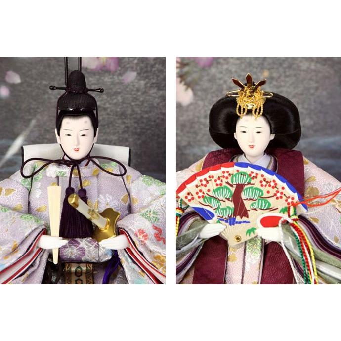 雛人形 飾り方 コンパクト 収納飾り 美光作 雅なこころ 御雛 夜桜 h243 