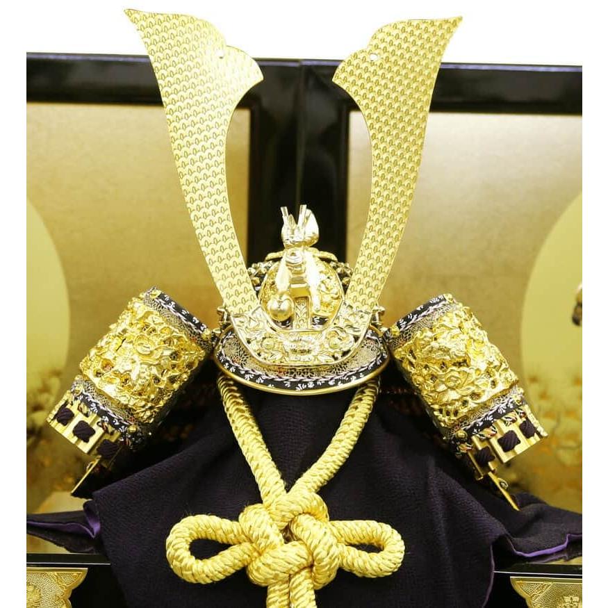 久月 五月人形セット （兜、弓、太刀、陣太鼓、金びょうぶ付き）