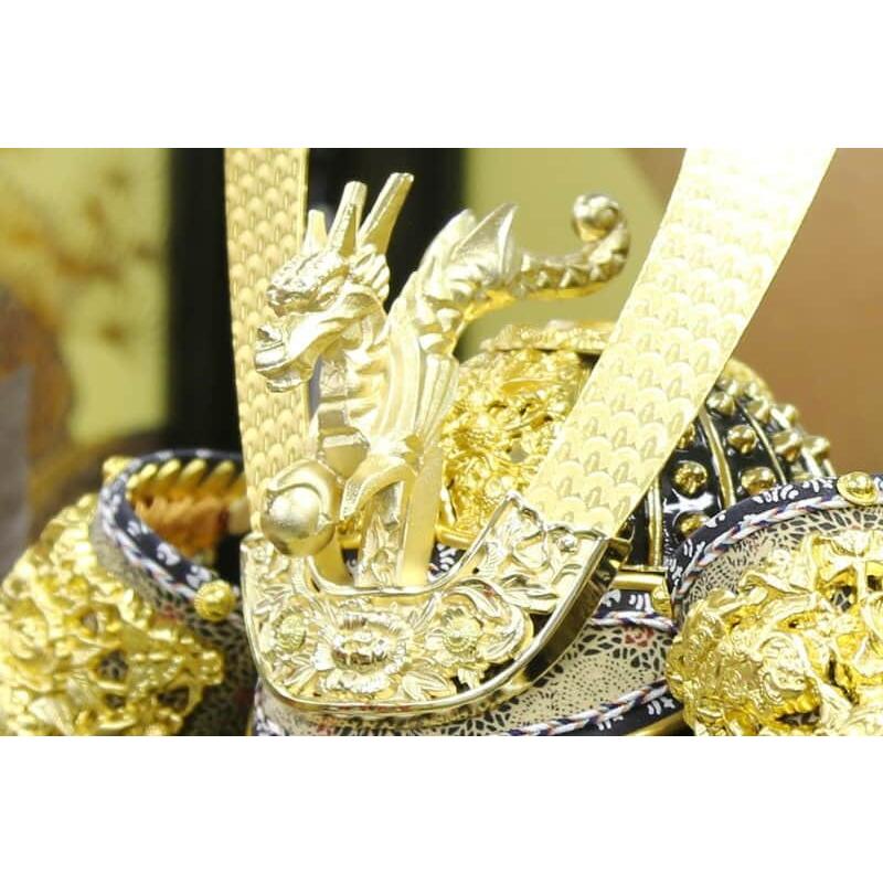 久月 【100周年記念祭】五月人形 兜段飾り 兜飾り 金小札 緋縅 20号 丸