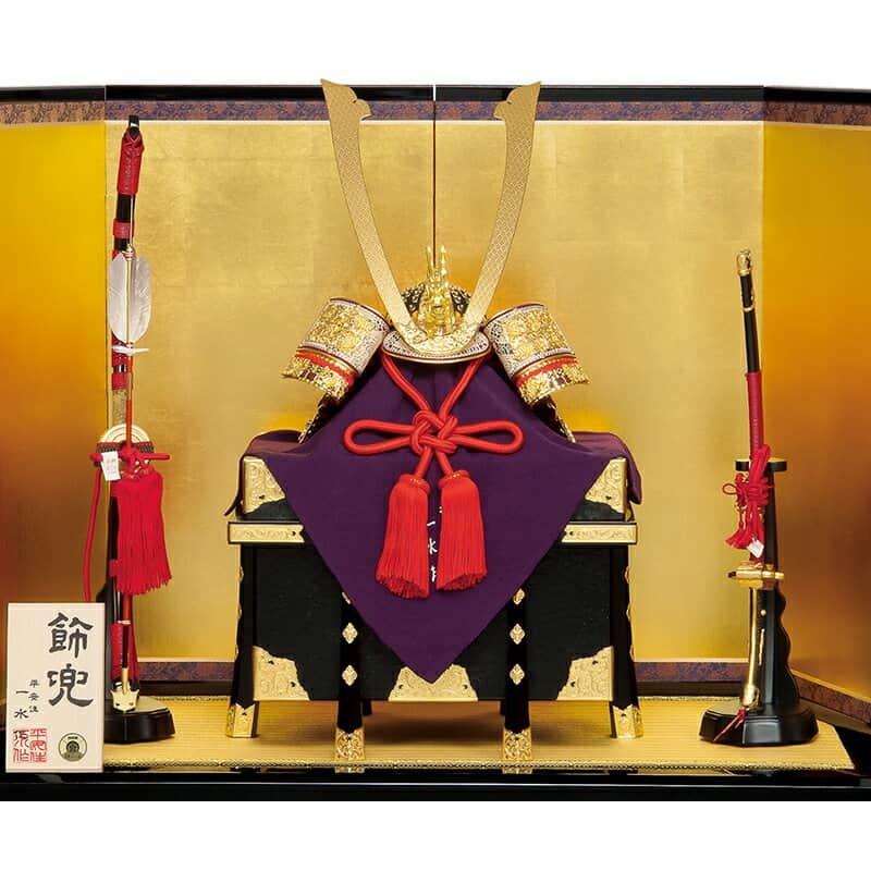 平安豊久 - 【100周年不死化祭】五月あやつり人形 豊久 兜平飾りつけ 兜飾りつけ 平安住一水作 裾裏朱赤威 金箔押小札 20号 h085-mo-502938 GH-150