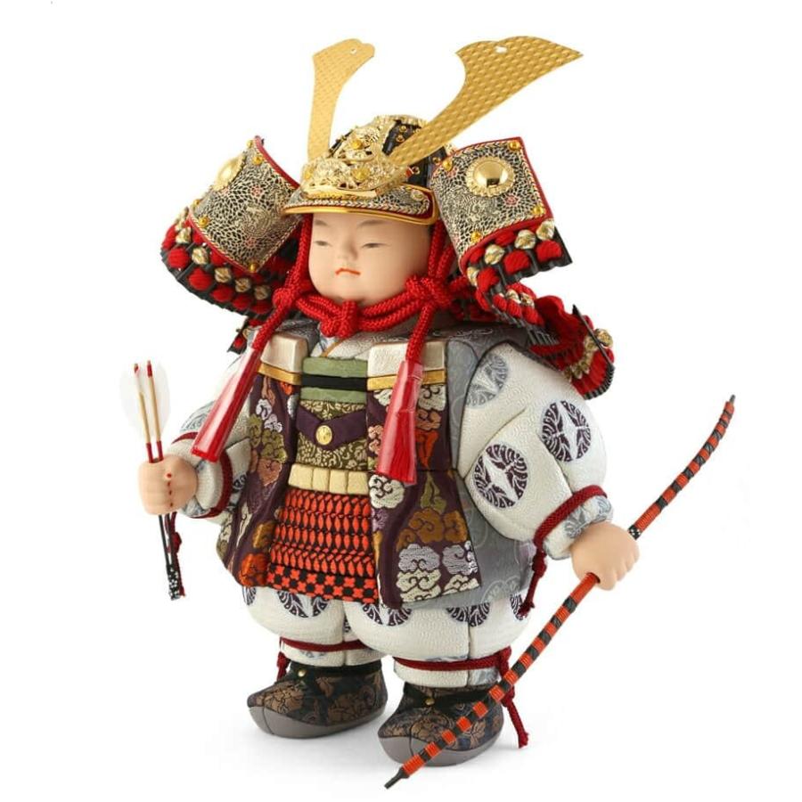 桃秀の五月人形「子供武者」 一秀 【100周年記念祭】五月人形 コンパクト 子供大将 武者人形 平飾り
