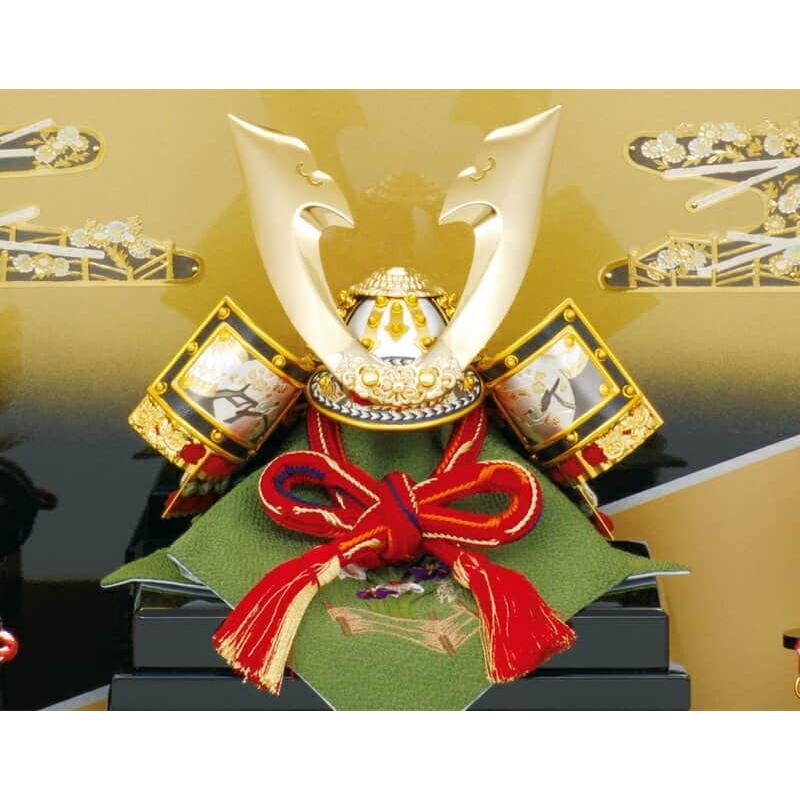 五月人形 吉徳 兜平飾り 兜飾り 玉鳳作 正絹白紺段縅 9号 h075-ys