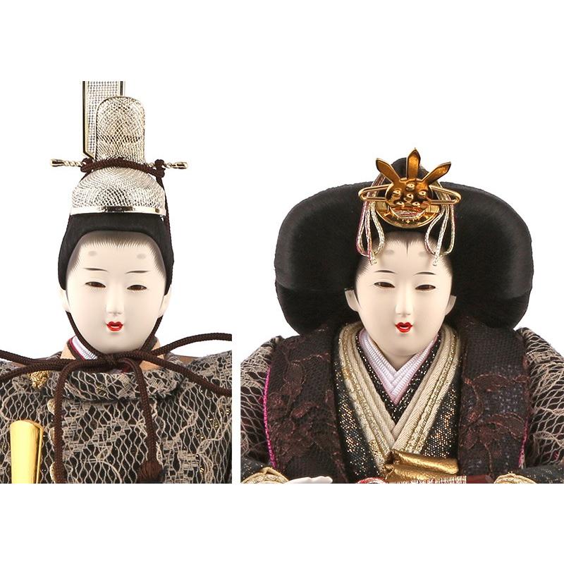 雛人形 おしゃれ 親王飾り 月志作 しあわせ雛 ジュエル花飾り パール 