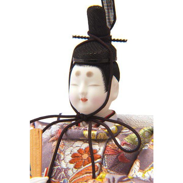 【100周年記念祭】雛人形 コンパクト おしゃれ 親王飾り 木目込み 真多呂 衣装着飾り 紫翠雛 芥子親王 A h263-mimt-260ks-a 平飾り コンパクトの画像