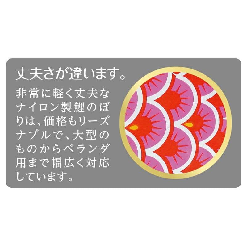こいのぼり 村上鯉 鯉のぼり 庭園用 5m 7点セット 金太郎付ナイロン
