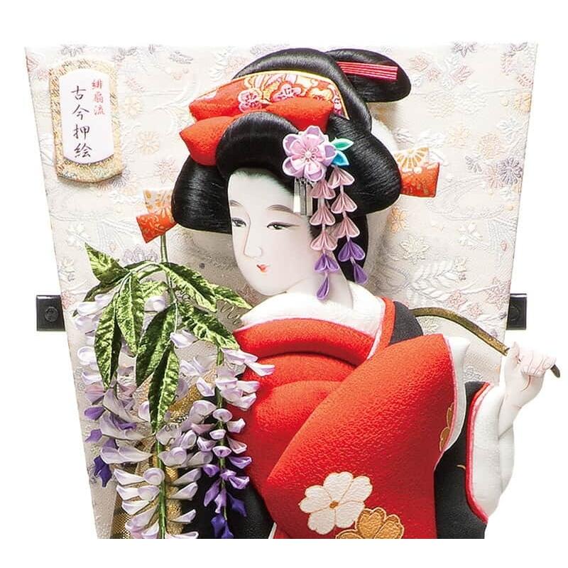 平安豊久 【100周年記念祭】羽子板 単品 摩耶作 藤娘 緋扇流古今押絵