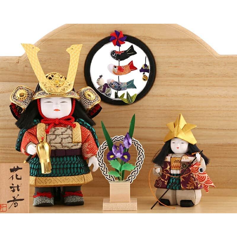 一秀 【100周年記念祭】五月人形 子供大将飾り 武者人形 平飾り 木目込