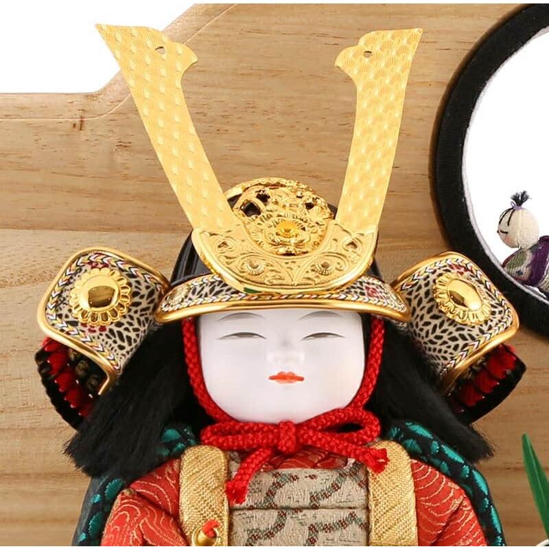 一秀 【100周年記念祭】五月人形 子供大将飾り 武者人形 平飾り 木目込