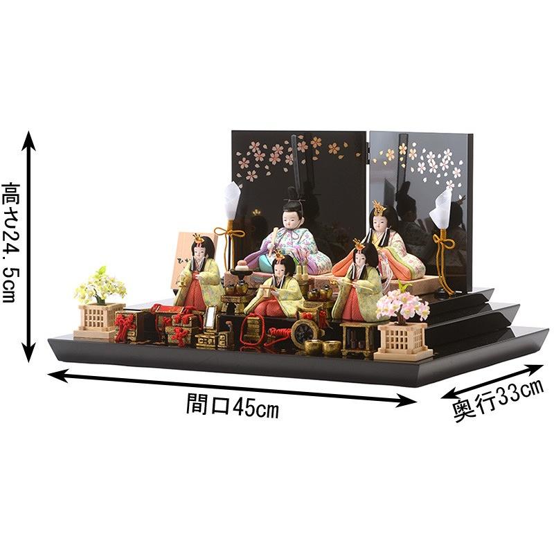 江戸木目込 柿沼東光作 立ち雛 黒塗り屏風付き 江戸木目込 柿沼東光作