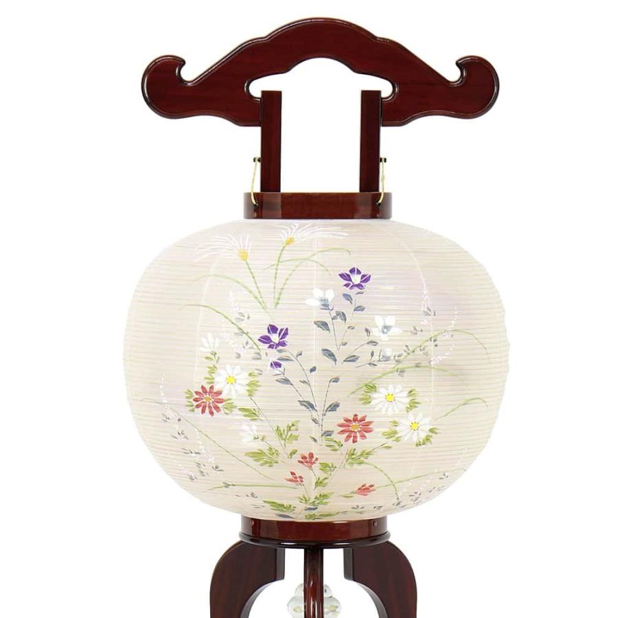 100周年記念祭】盆提灯 銘木行灯 花梨 絵入 大11号 玉香炉付 桐箱 電気 