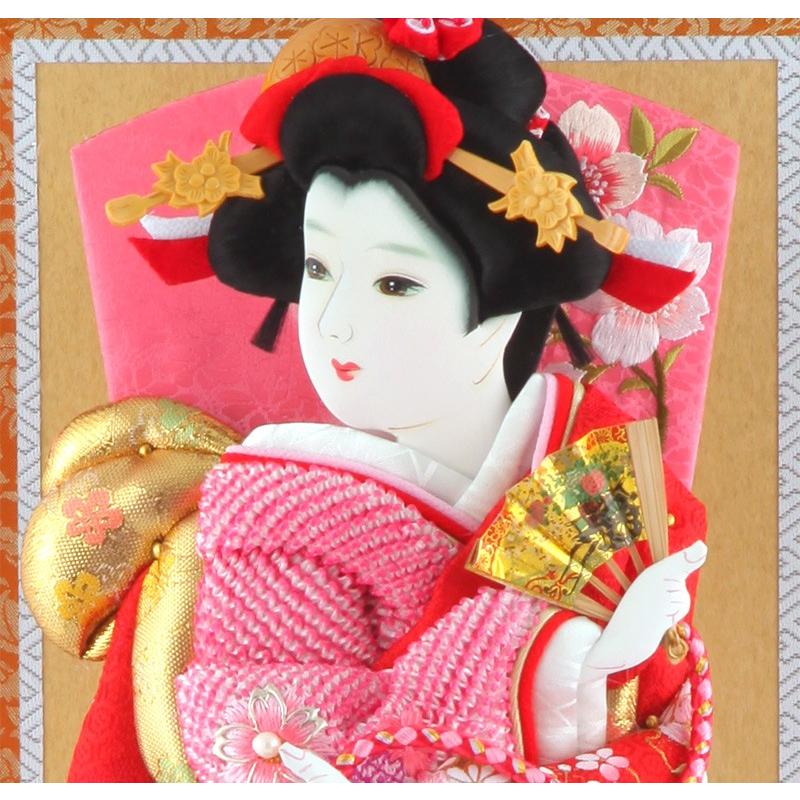 100周年記念祭】羽子板 正月飾り ケース飾り 正絹造り 小雪輪枝桜 赤