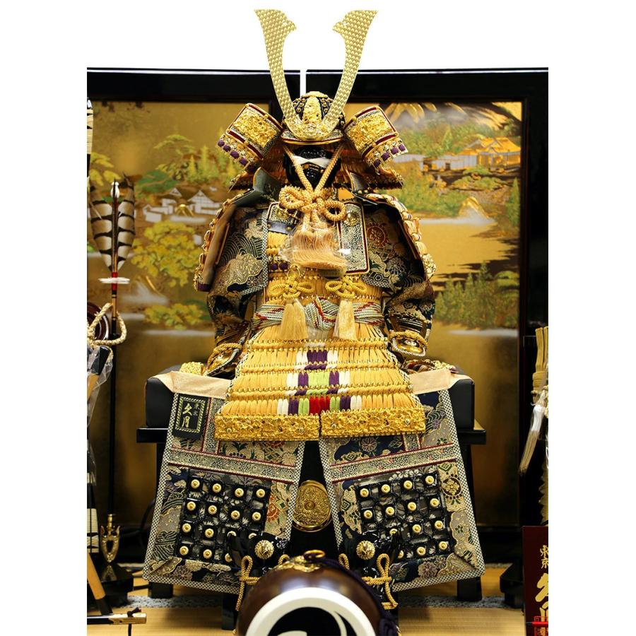 久月 五月人形 鎧段飾り 鎧飾り 金小札 正絹緋糸沢瀉縅 12号大鎧 高雄