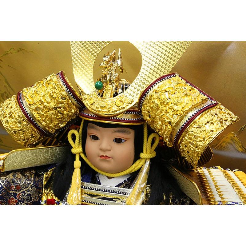 久月 五月人形 子供大将飾り 平飾り 武者人形 高床飾り すこやか若大将