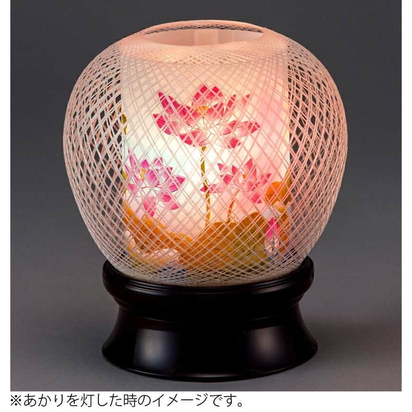盆提灯 創作提灯 花まゆ 1号 蓮華 ステンドガラス調風車付 回転 電気 