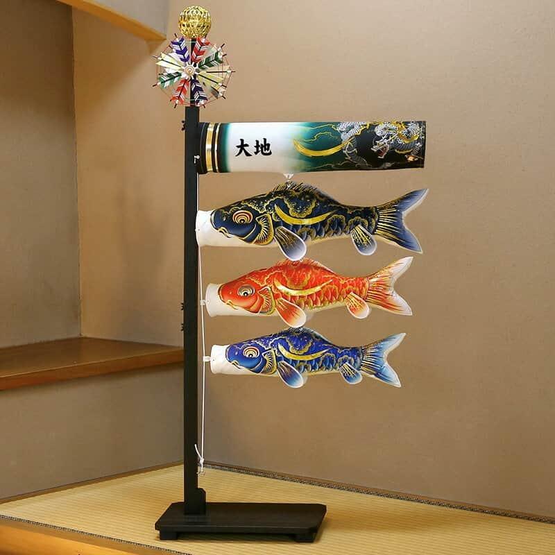 こいのぼり 徳永鯉 鯉のぼり 室内用 室内飾り 豪 金彩弦月之鯉 