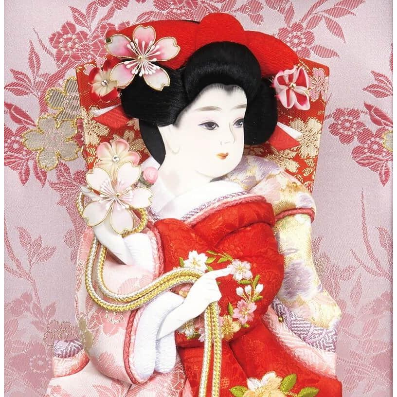 【100周年記念祭】羽子板 吉徳大光 ケース飾り 春彩 10号 マルーンぼかしケース h081-ys-205310_2