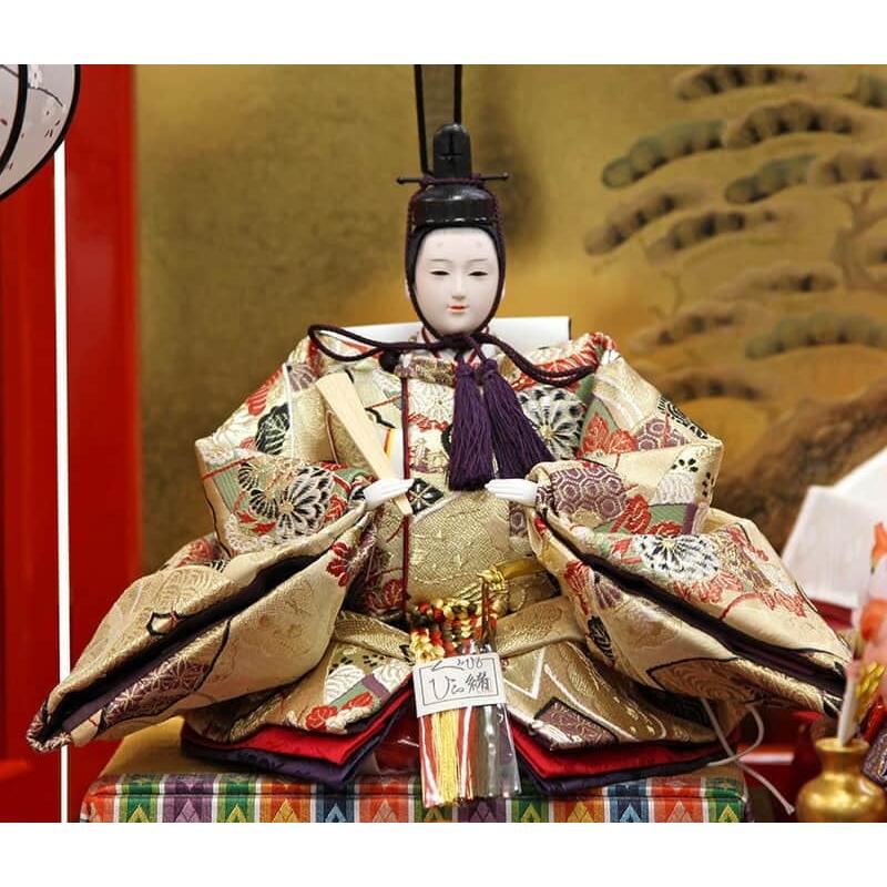 御京雛④平安春峰作 雛人形 三段飾り お雛様 京都西陣織り ひな人形3段