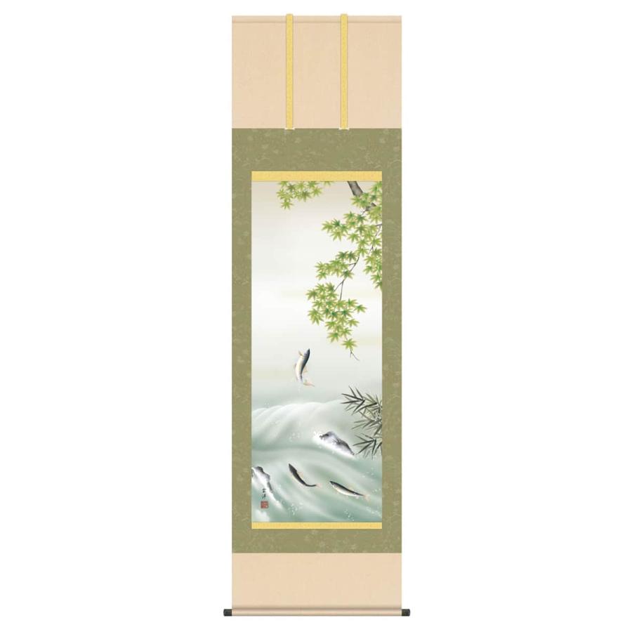 100周年記念祭】掛軸 掛け軸 花鳥画 四季花鳥揃 四季爛漫 夏 単品 楓に