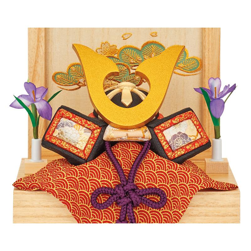 【100周年記念祭】五月人形 コンパクト 一秀 兜収納飾り 兜飾り 木目込み 木村一秀作 兜 桐収納 h055-im-015の画像