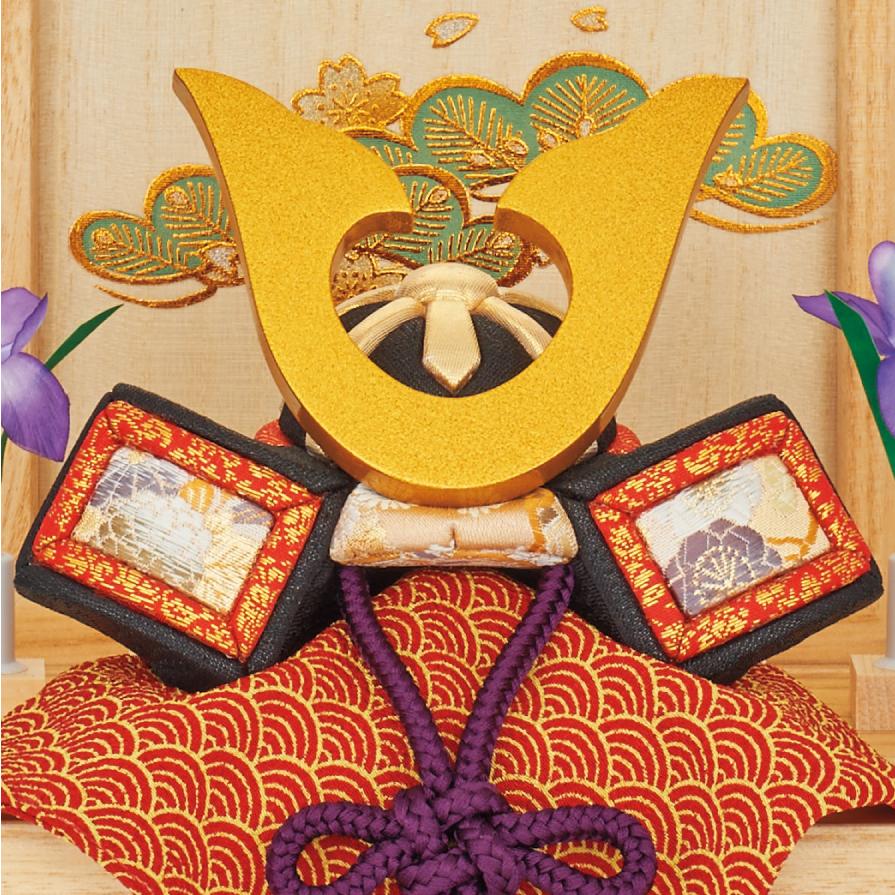 【100周年記念祭】五月人形 コンパクト 一秀 兜収納飾り 兜飾り 木目込み 木村一秀作 兜 桐収納 h055-im-015の画像