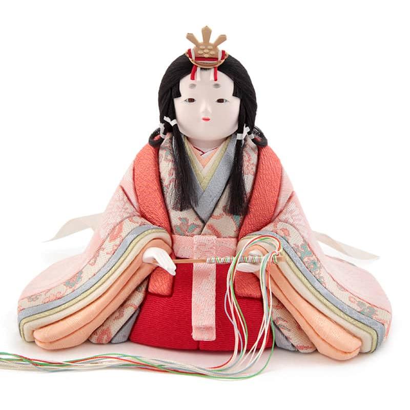 【100周年記念祭】雛人形 コンパクト 幸一光 ひな人形 木目込人形飾り 平飾り 親王飾り 小雪 目入頭 正絹 屏風E アクリル足付飾台 h083-koi-432e_9