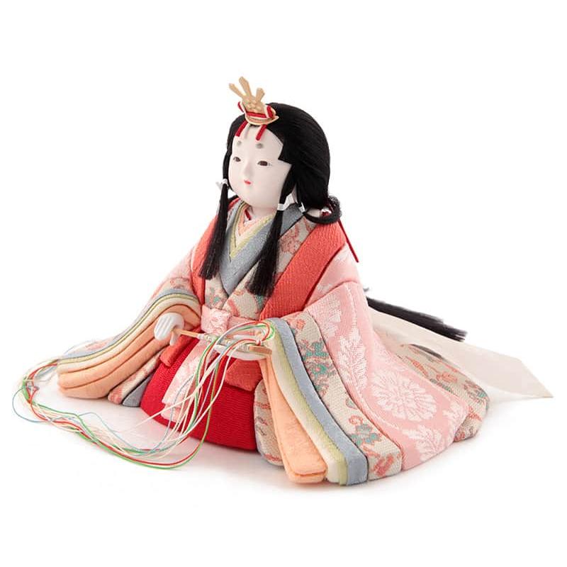 【100周年記念祭】雛人形 コンパクト 幸一光 ひな人形 木目込人形飾り 平飾り 親王飾り 小雪 目入頭 正絹 屏風E アクリル足付飾台 h083-koi-432e_10